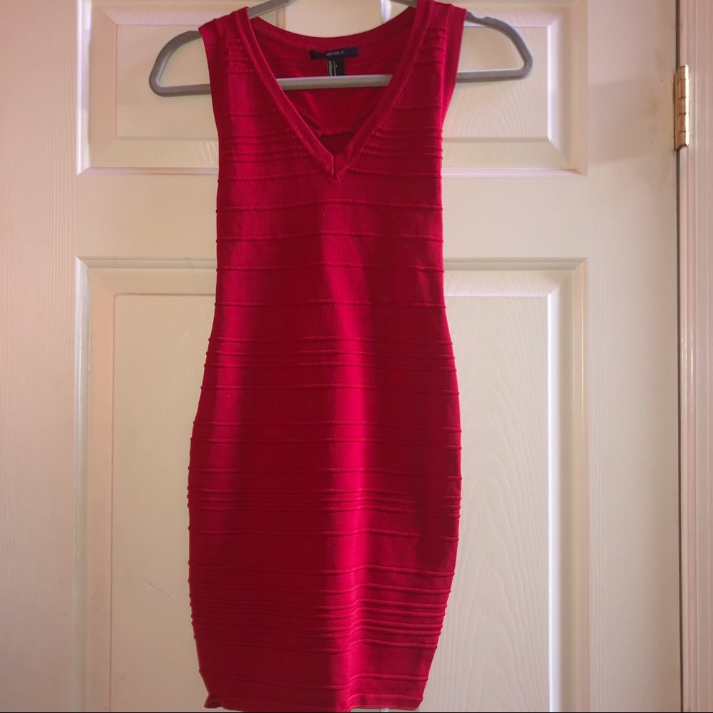 Forever 21 Red Bodycon Dress with Cut-outs Size S